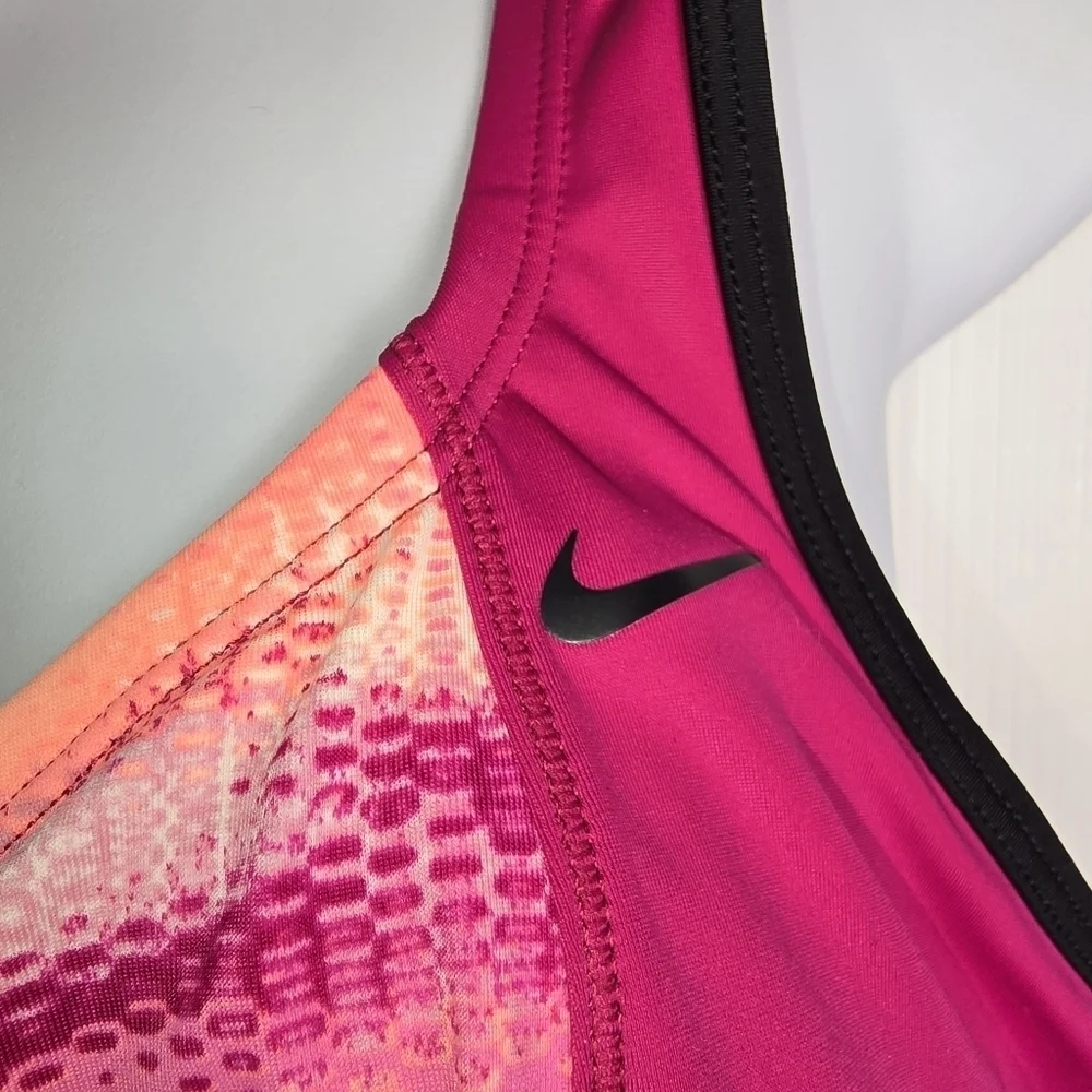 Nike Hot Pink Gleam lkat Racerback Sporty Tankini Top Swim Wear Women Size 1X
